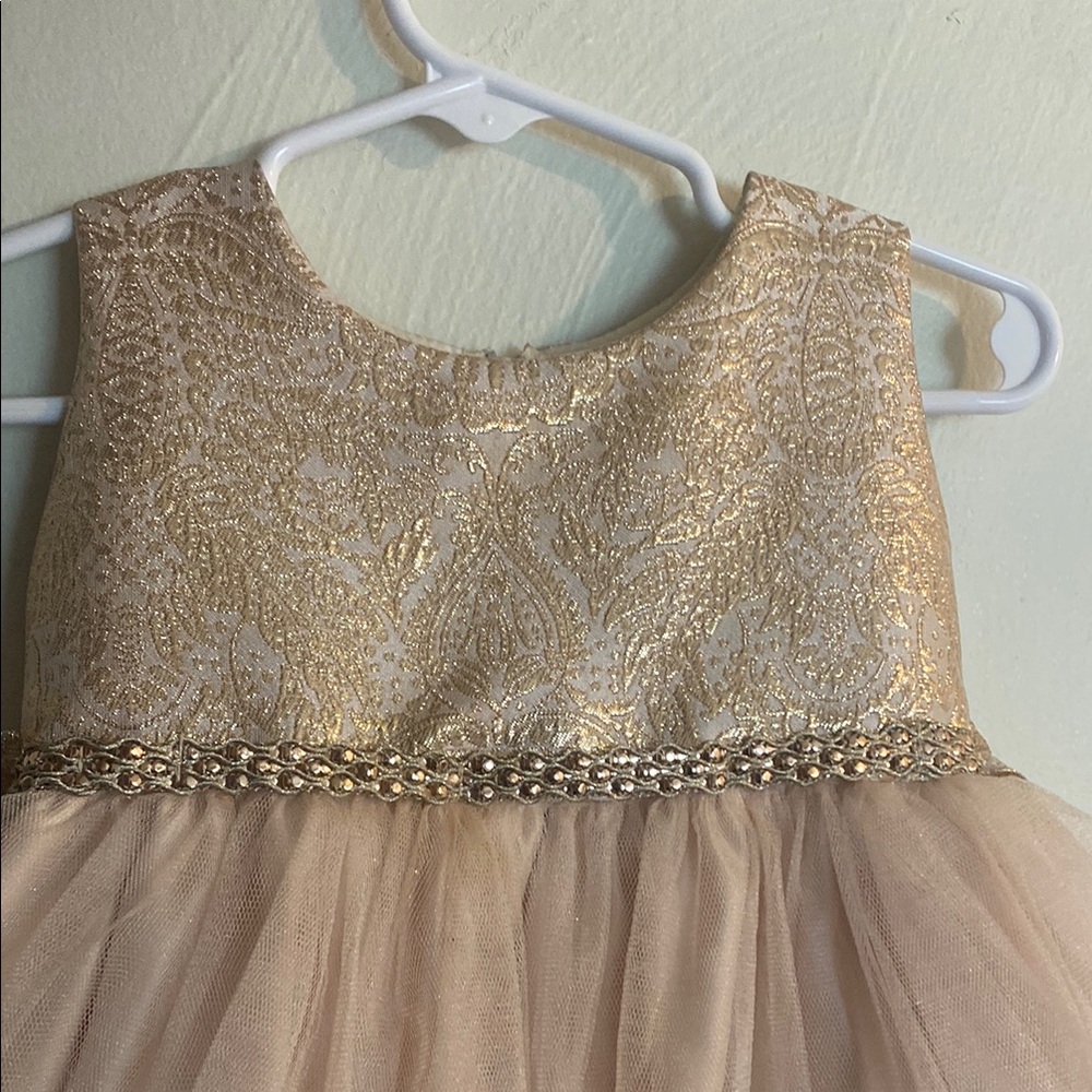 Elegant Gold Kids Dress